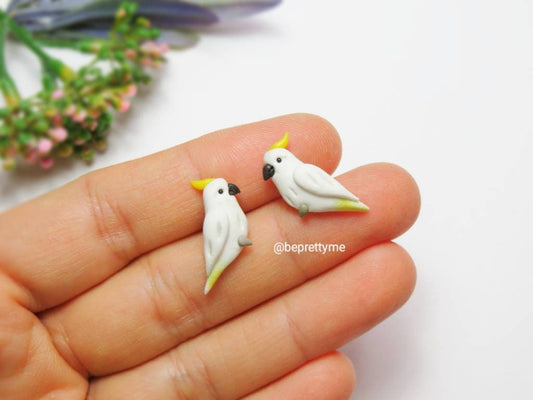 Cockatoo Bird Stud Earrings