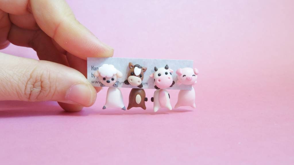 Farm Animal Stud/ 2 Pieces Earrings