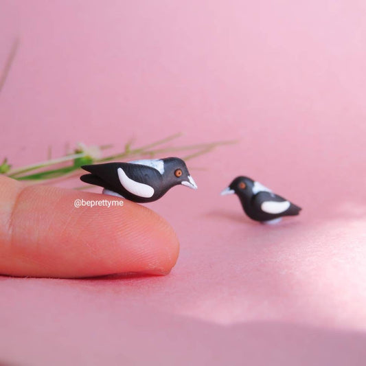 Magpie Bird Stud Earrings