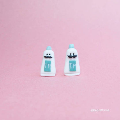 Cute Toothpaste & Dental Floss Stud Earrings