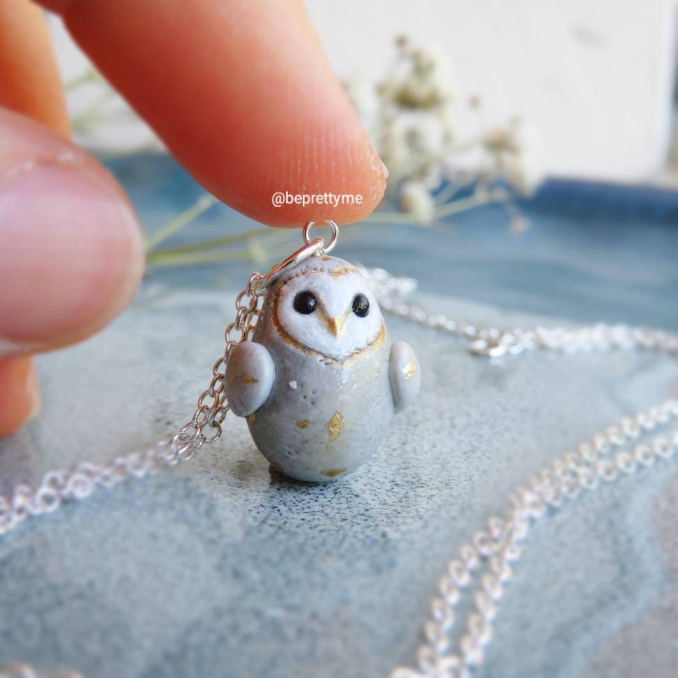 Precious Snow Owl Charm