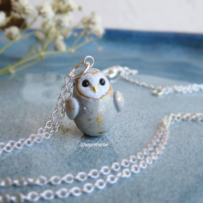 Precious Snow Owl Charm