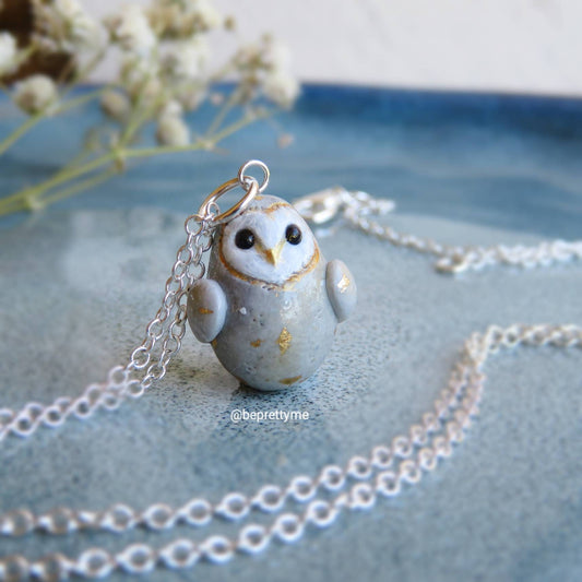 Precious Snow Owl Charm