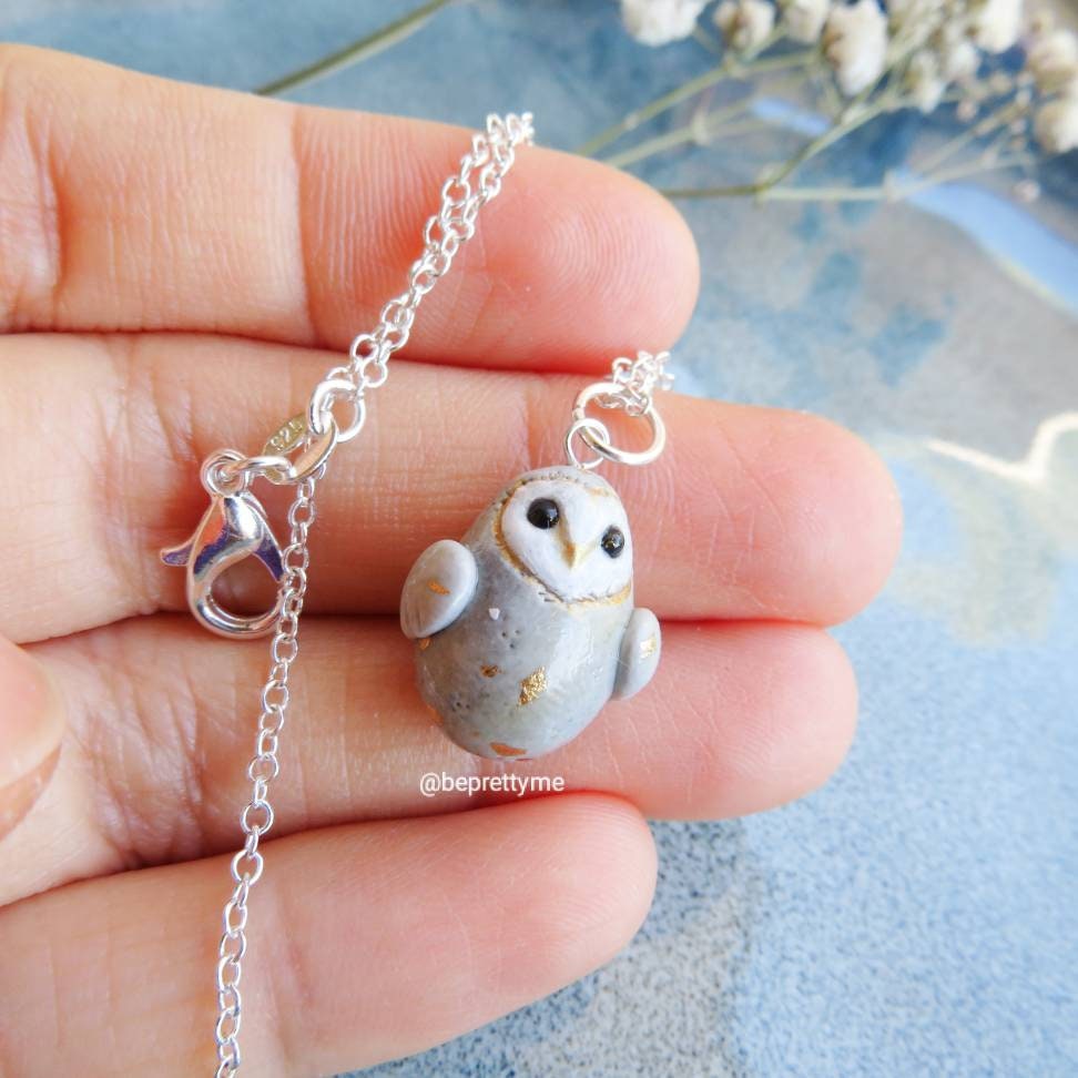 Precious Snow Owl Charm