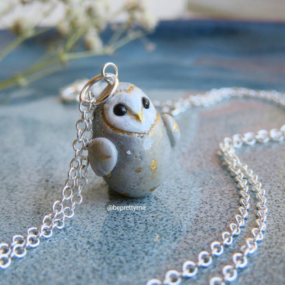 Precious Snow Owl Charm