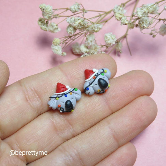 Santa Koala Stud Earrings