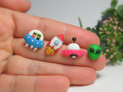 Alien and Spaceship Earrings