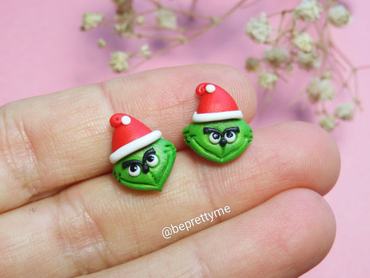Christmas Grinch Inspired Stud Earrings