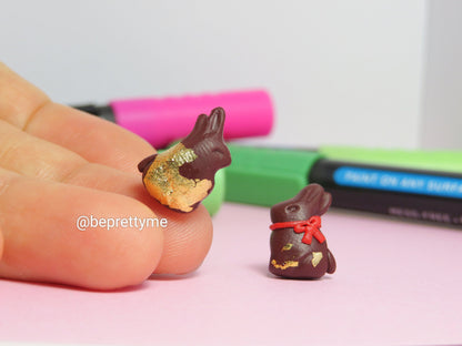 Easter Bunny Chocolate Stud Earrings