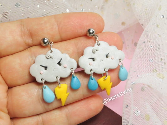 Angry Cloud Dangle Earrings