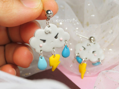 Angry Cloud Dangle Earrings