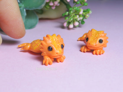 Orange Bearded Dragon Stud/ 2 Pieces Earrings