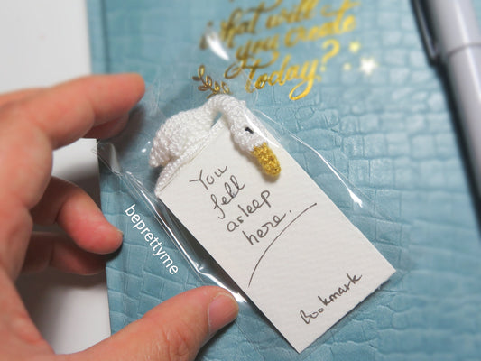Sleep Goose Crochet Bookmark