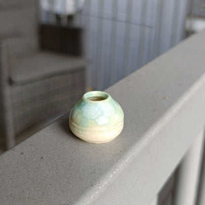 Handmade Miniature Pottery Vase. White. Hand thrown Miniature Ceramic. Beautiful Miniature Collectibles, Dollhouse