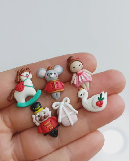 Christmas Stud Earrings. Come in a Single Stud. Please Choose Individual Design. Cute Gift for X'mas. Holiday celebration