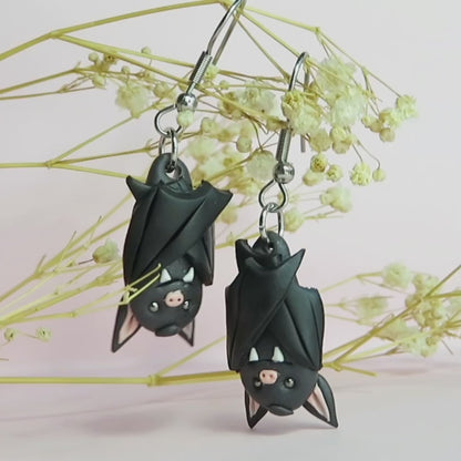 Halloween Bat Dangle Earrings