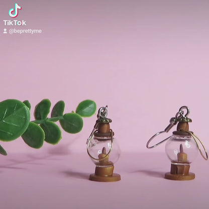 Oil Lamp Dangle Earrings