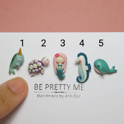 Magical Sea Creature Stud Earrings. One Stud