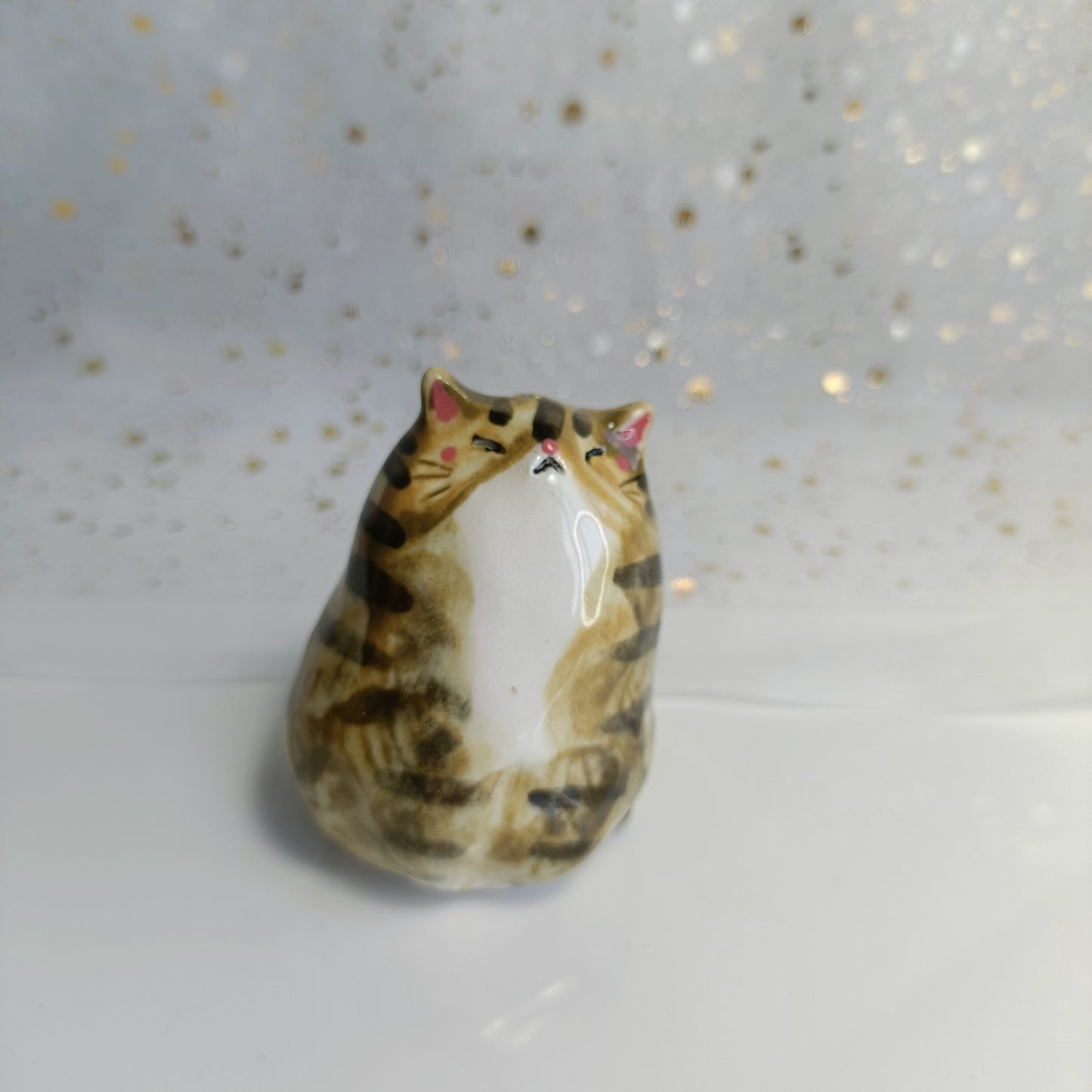 Chonky Cat Ceramic Bud Vases. Calico Cat. Dried Flowers Vase. Incense Dish. Handmade Pottery. Beautiful Collectibles