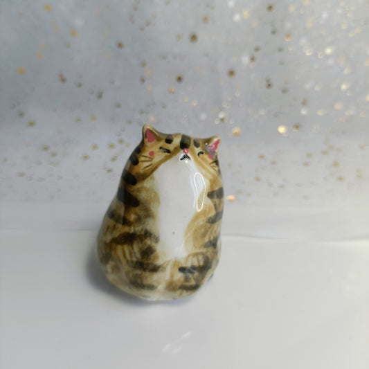 Chonky Cat Ceramic Bud Vases. Calico Cat. Dried Flowers Vase. Incense Dish. Handmade Pottery. Beautiful Collectibles
