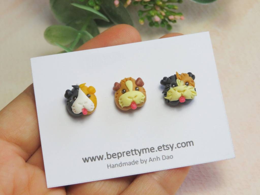 Guinea Pig Stud Earrings. Comes in a pair