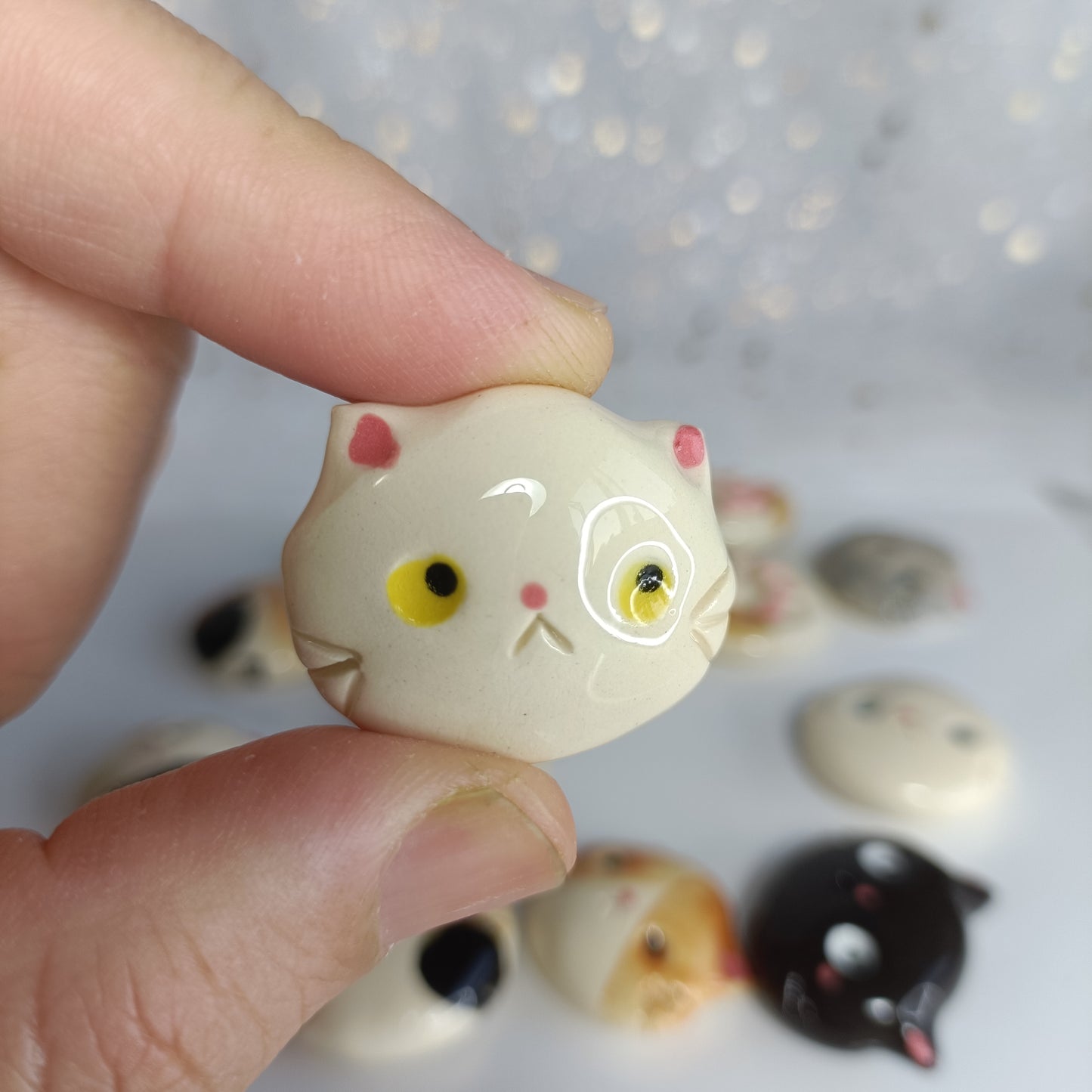 Super Cat Magnet. Ceramic Fridge Magnets. Handmade Pottery. Beautiful Collectibles. Special Gift for Loved Ones