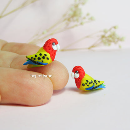 Rosella Bird Stud Earrings