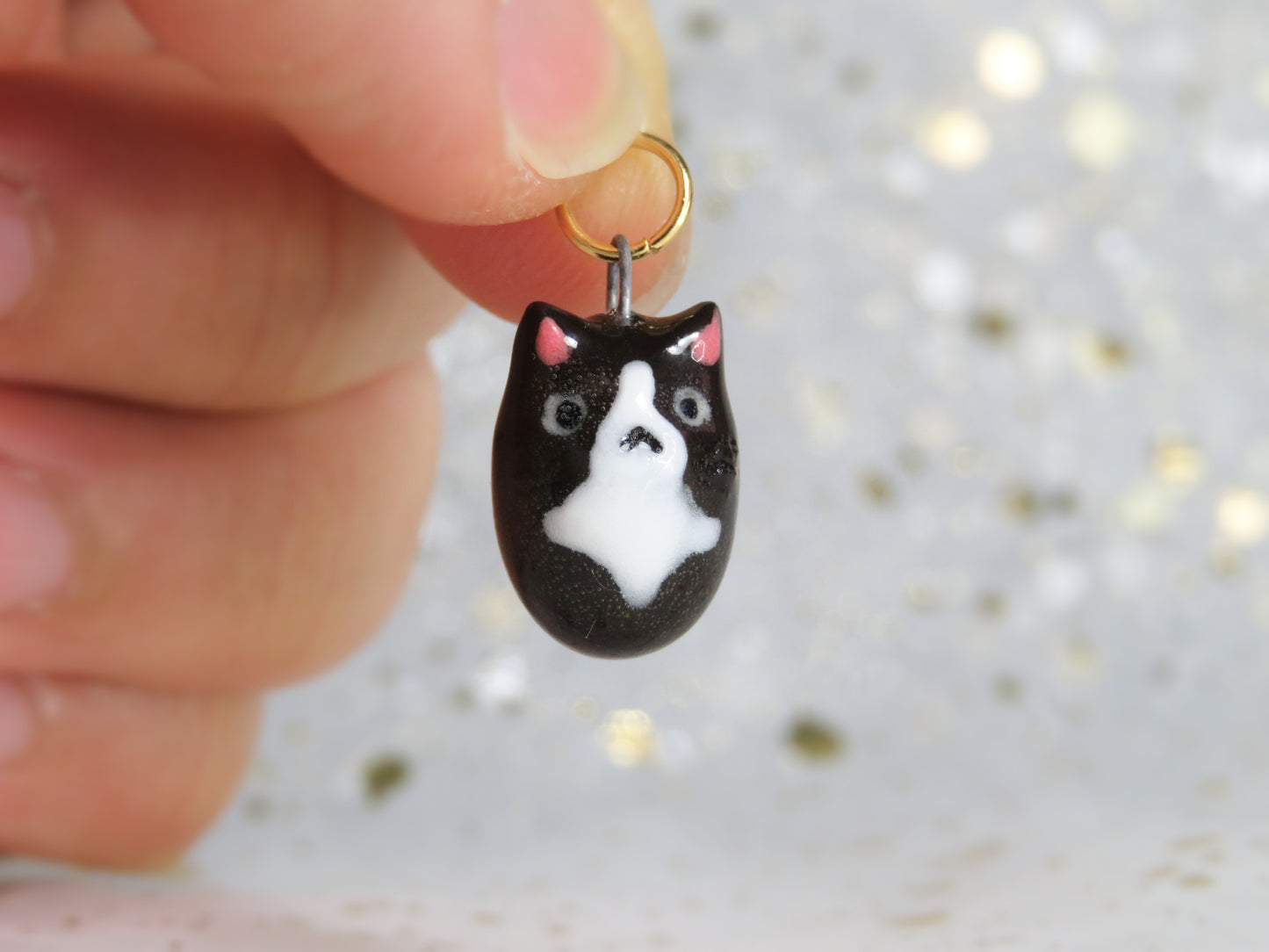 Ceramic Tiny Cat Charm. Charm Only. Necklace Pendants. Porcelain Jewellery. Beautiful Miniature Collectibles