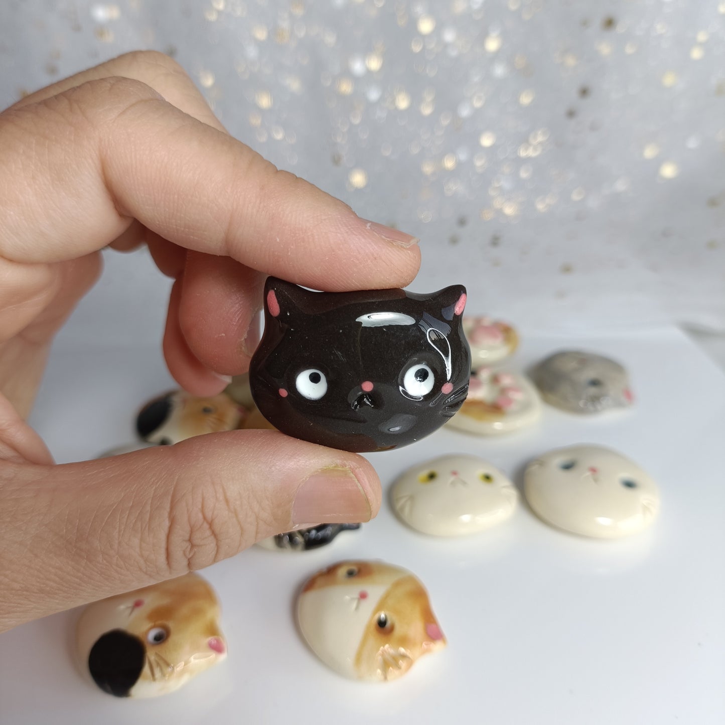 Super Cat Magnet. Ceramic Fridge Magnets. Handmade Pottery. Beautiful Collectibles. Special Gift for Loved Ones