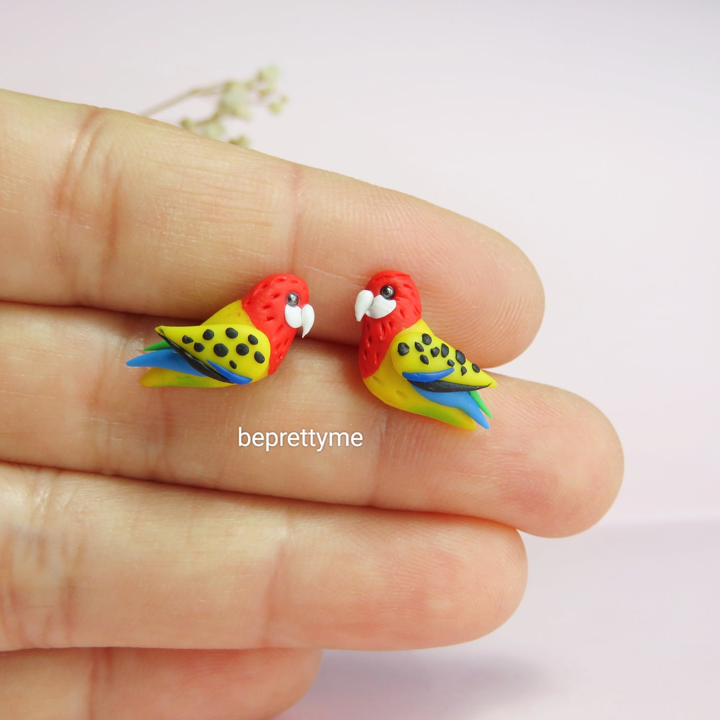 Rosella Bird Stud Earrings