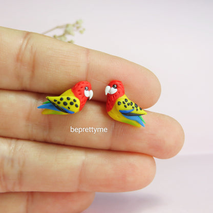 Rosella Bird Stud Earrings