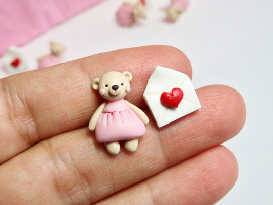 Bear Love Letter Stud Earrings