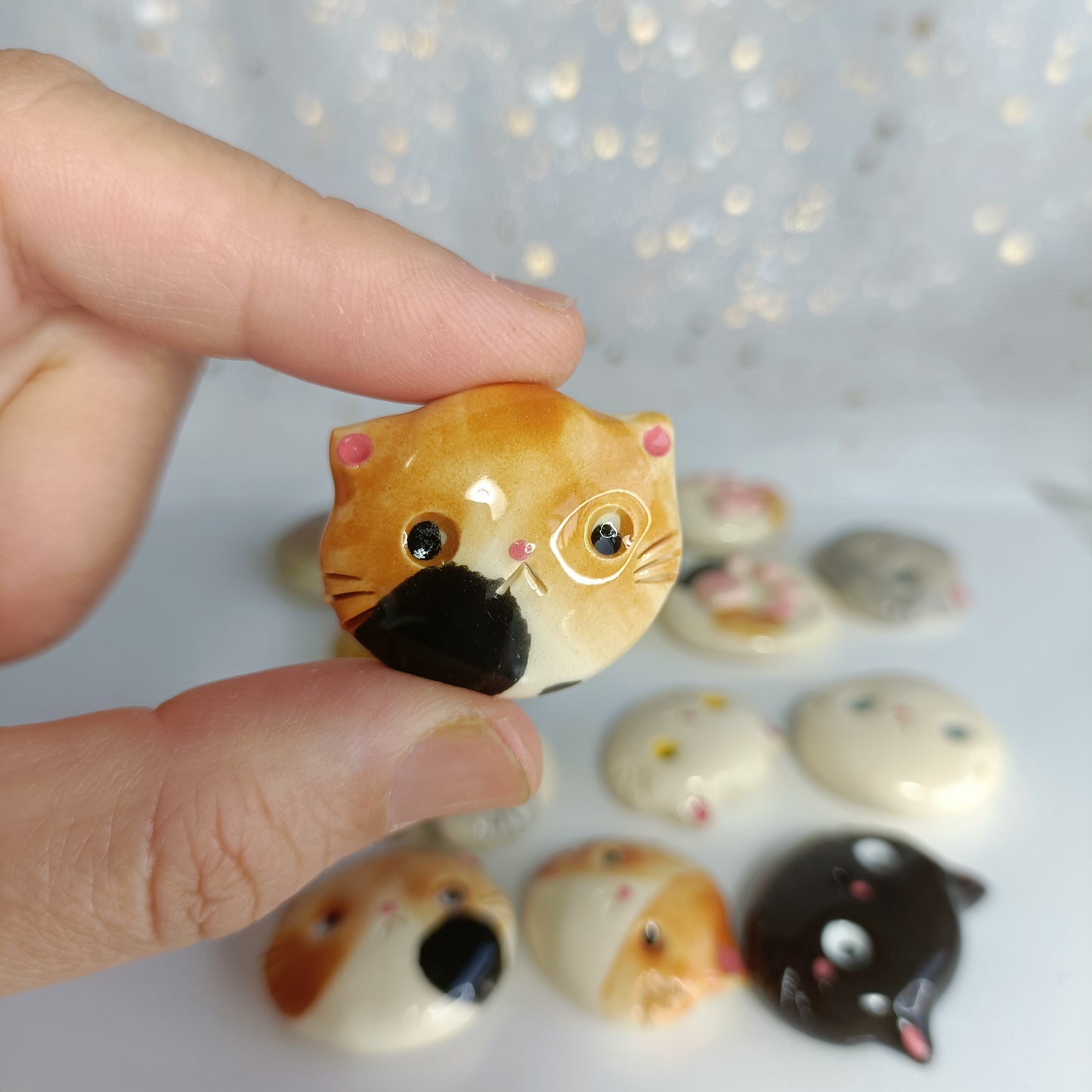 Super Cat Magnet. Ceramic Fridge Magnets. Handmade Pottery. Beautiful Collectibles. Special Gift for Loved Ones