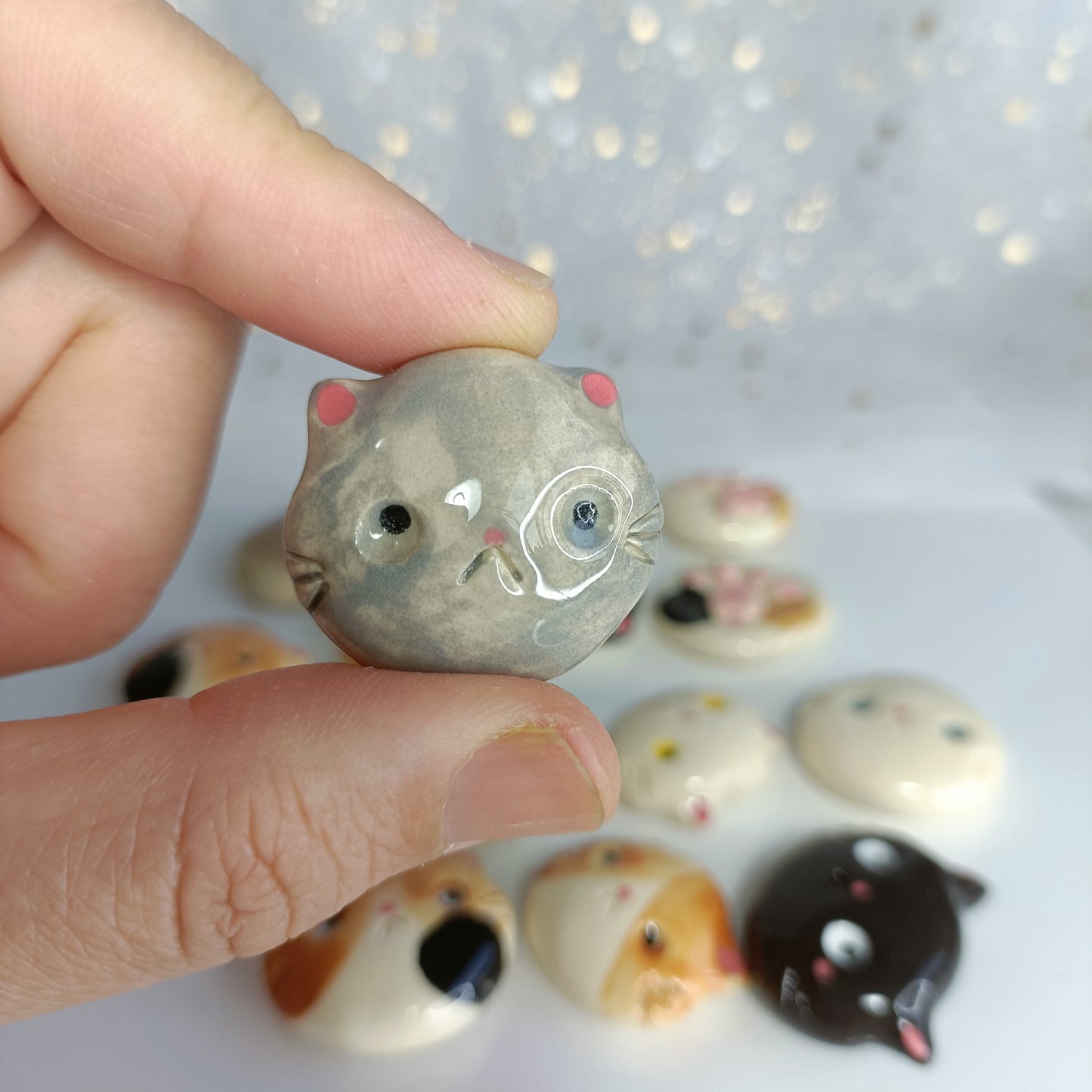 Super Cat Magnet. Ceramic Fridge Magnets. Handmade Pottery. Beautiful Collectibles. Special Gift for Loved Ones