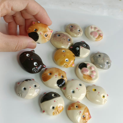 Super Cat Magnet. Ceramic Fridge Magnets. Handmade Pottery. Beautiful Collectibles. Special Gift for Loved Ones