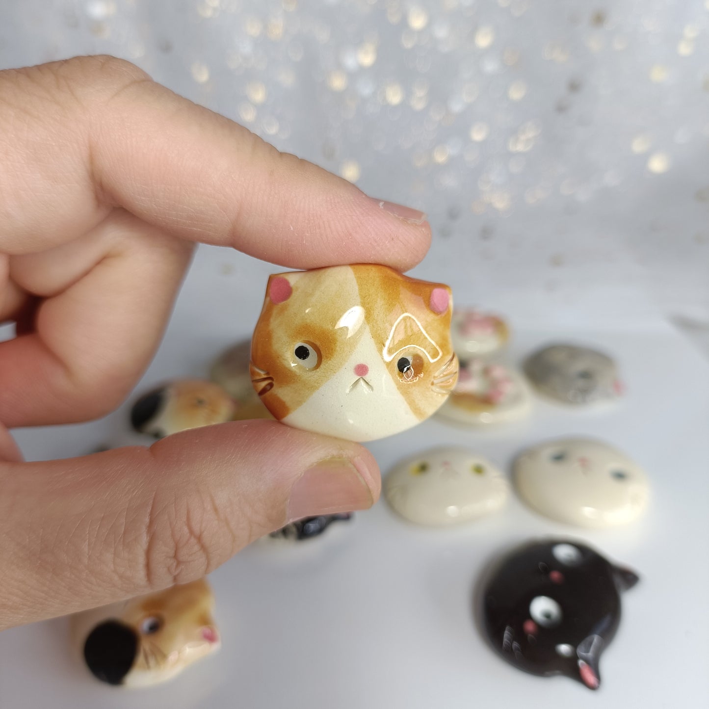 Super Cat Magnet. Ceramic Fridge Magnets. Handmade Pottery. Beautiful Collectibles. Special Gift for Loved Ones