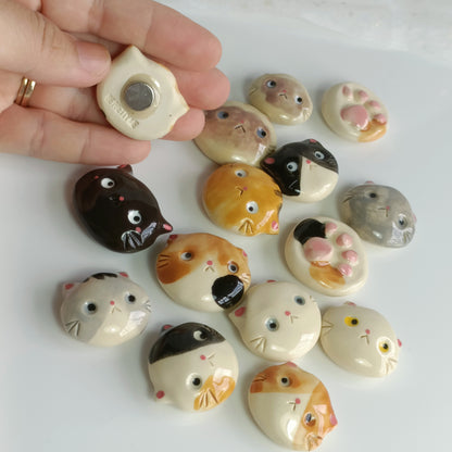Super Cat Magnet. Ceramic Fridge Magnets. Handmade Pottery. Beautiful Collectibles. Special Gift for Loved Ones