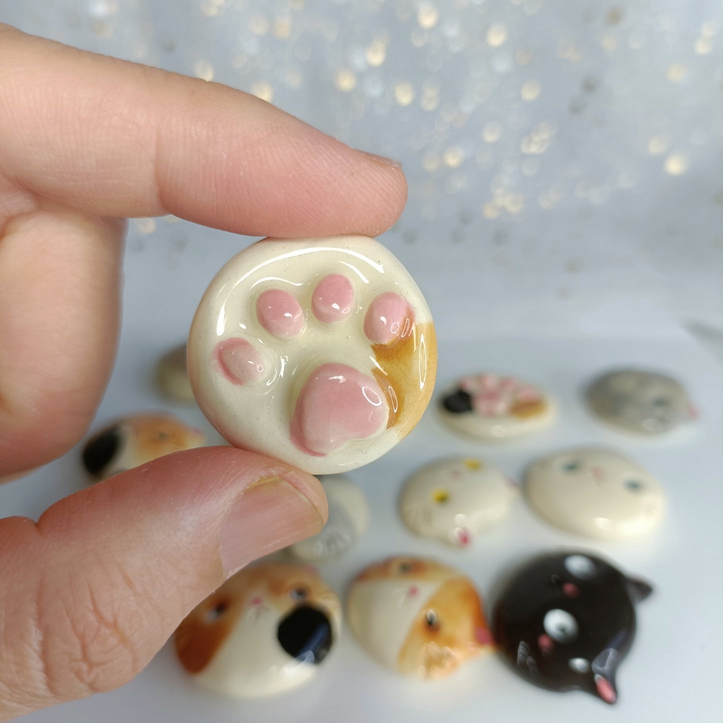 Super Cat Magnet. Ceramic Fridge Magnets. Handmade Pottery. Beautiful Collectibles. Special Gift for Loved Ones