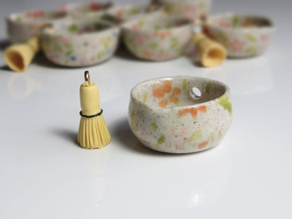 Ceramic Matcha Bowl Pendants. Green Tea Jewellery. Matcha Bowl Charms. Gift for Matcha Fan. Beautiful Miniature Collectibles