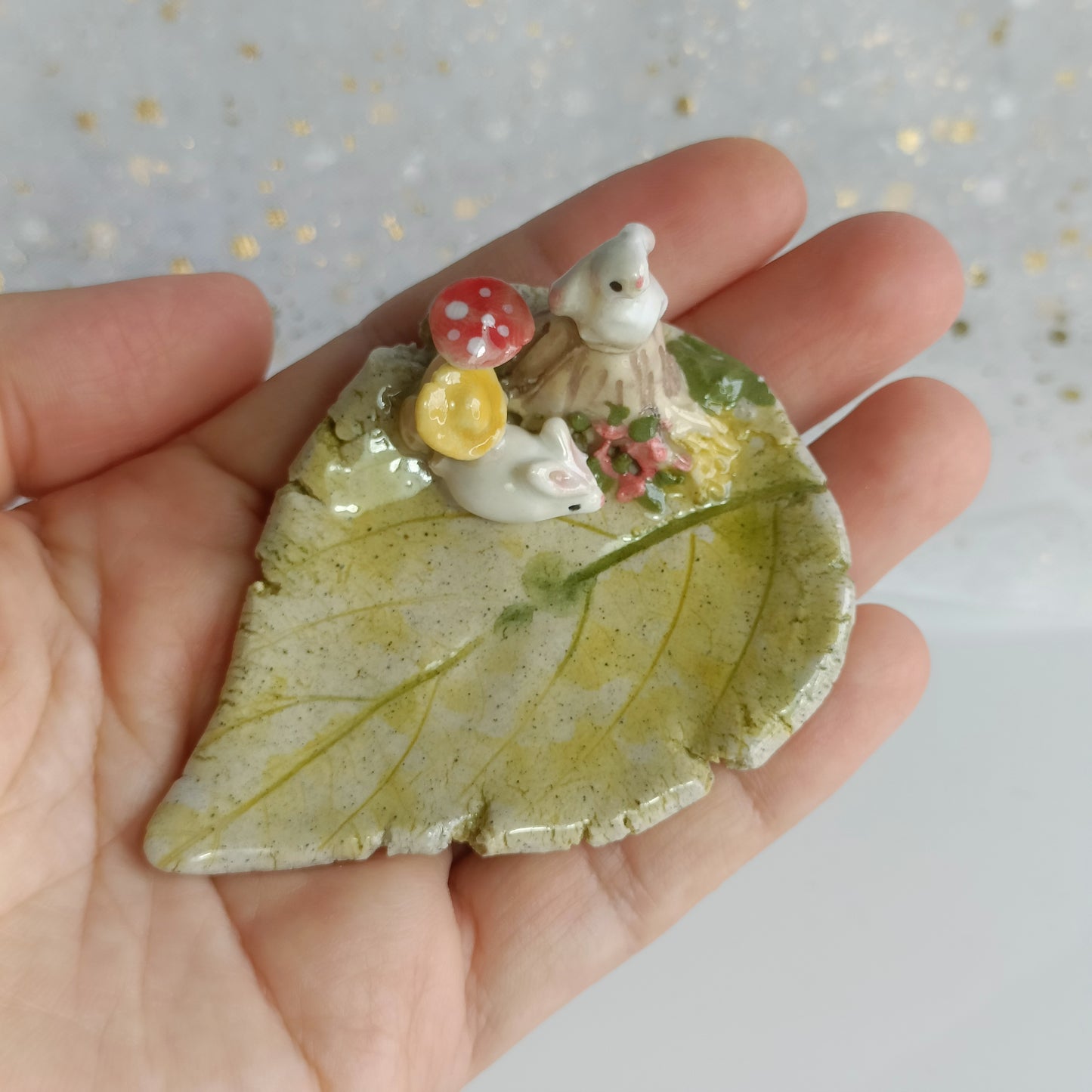 Little Bunny Ceramic Trinket Dish. Incense Dish. Handmade Pottery. Beautiful Collectibles. Special Gift for Loved Ones