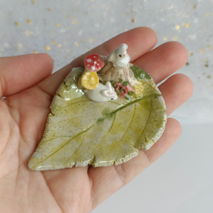Little Bunny Ceramic Trinket Dish. Incense Dish. Handmade Pottery. Beautiful Collectibles. Special Gift for Loved Ones