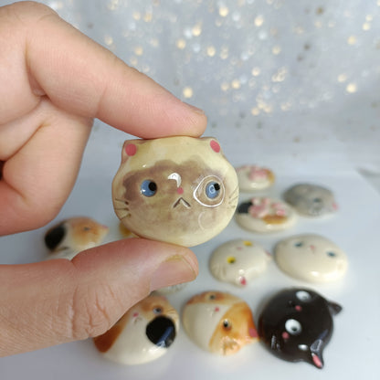 Super Cat Magnet. Ceramic Fridge Magnets. Handmade Pottery. Beautiful Collectibles. Special Gift for Loved Ones