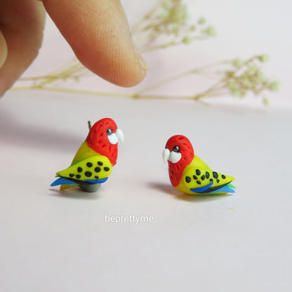 Rosella Bird Stud Earrings