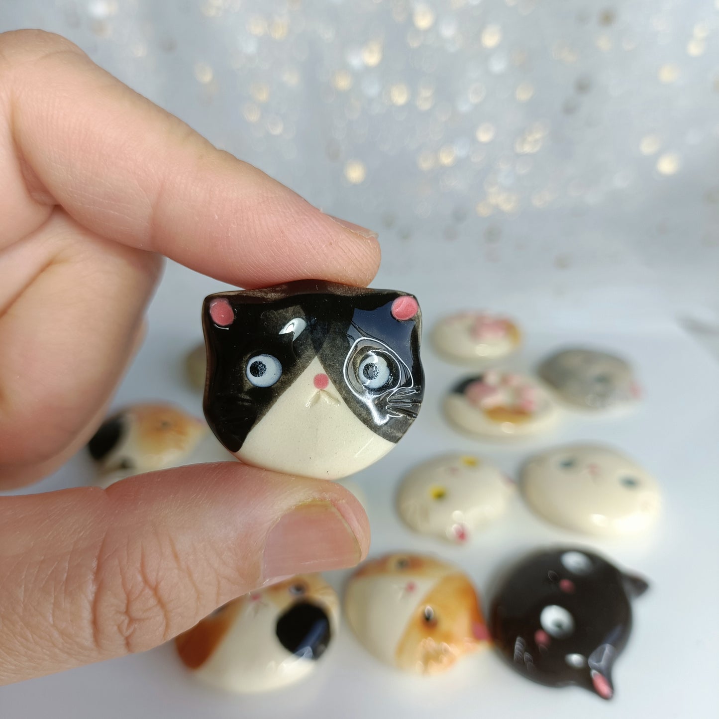 Super Cat Magnet. Ceramic Fridge Magnets. Handmade Pottery. Beautiful Collectibles. Special Gift for Loved Ones